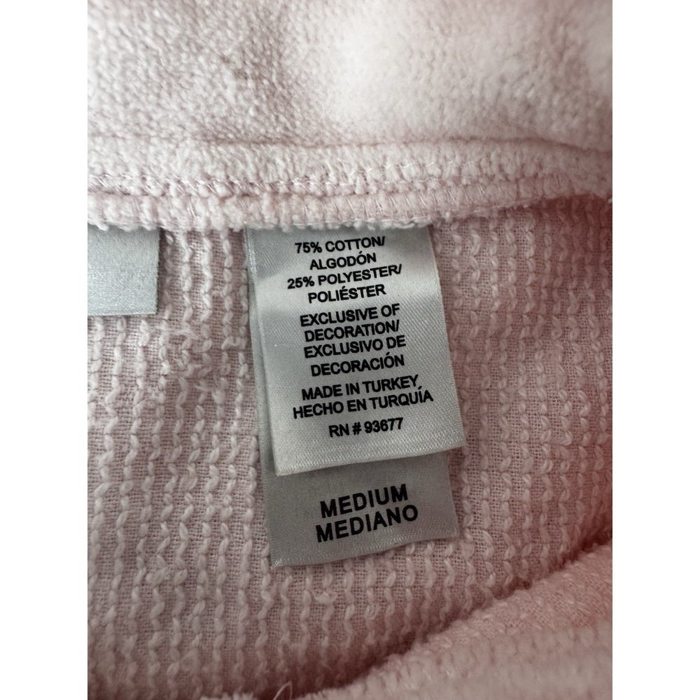 Adonna Bed Jacket French Terry Cloth Lounge Cardigan CottageCore Pink Size M - Picture 12 of 13